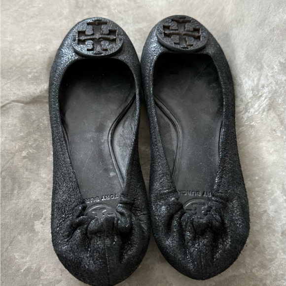 Tory Burch Textured Black Flats - Picture 3 of 6